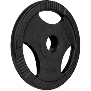 VirtuFit Olympische Gietijzeren Halterschijf - 5 kg - 50 mm - ⌀ 50 mm - Zwart - Sport Gewichten voor Thuis - Geschikt voor Fitness, CrossFit & Functional Training