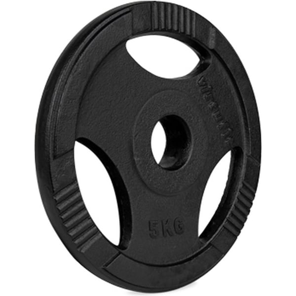 VirtuFit Olympische Gietijzeren Halterschijf - 5 kg - 50 mm - ⌀ 50 mm - Zwart - Sport Gewichten voor Thuis - Geschikt voor Fitness, CrossFit & Functional Training
