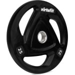 VirtuFit Olympische Rubberen Halterschijf - 25 kg - ⌀ 50 mm - Sport Gewicht - Bumper Plate met Handvatten - Gemaakt van Duurzaam Materiaal - Geschikt voor Fitness, CrossFit & Functional Training