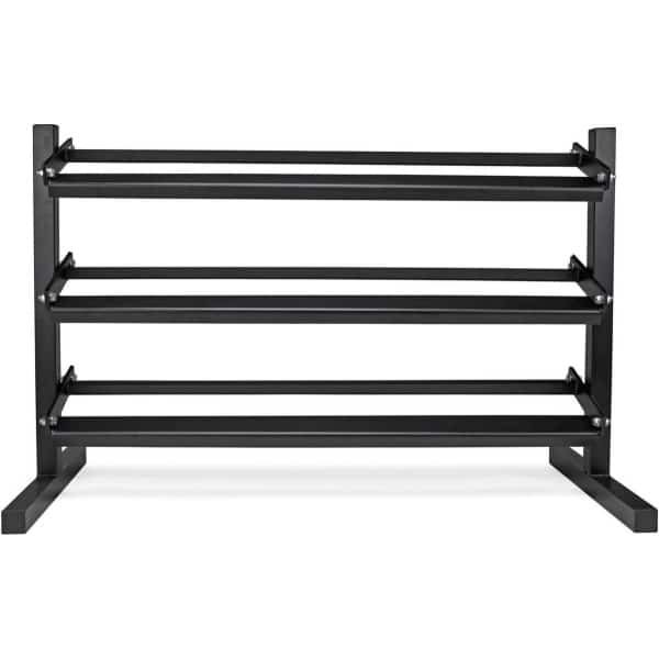 VirtuFit Pro Halterrek - 3 Laags - Weight Rack - Stalen Gewichten Rek - Dumbbell Houder - Fitness & CrossFit - Krachttraining - Zwart - Tot 300 kg Belastbaar - Geschikt voor Ronde en Hexa Dumbbells