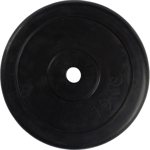 VirtuFit Rubberen gewicht - Halterschijf - ⌀ 30 mm - 10 kg - Zwart - Krasbestendige Buitenlaag - Sport Gewicht - Bumper Plates - Geschikt voor Fitness, CrossFit & Functional Training