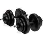 VirtuFit Verstelbare Dumbbells set - Aanpasbare Halterset - Dumbbell - Halterstang met Schijven - Gewichten Set - Set met Vinyl Dumbbells (2 x 14 kg) - Totaal 28 kg - CrossFit & Fitness - Krachttraining - Geschikt voor Beginners en Professionals