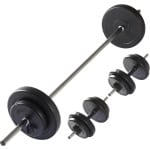VirtuFit Verstelbare Halterset en Dumbellset - 30,5 kg - Verstelbaar in Gewicht - Gewichten Set - Halterstangen met Schijven - Inclusief Barbell- en Dumbbellstangen - Zwart - Multifunctioneel - Geschikt voor Fitness & CrossFit - Complete Set