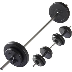 VirtuFit Verstelbare Halterset en Dumbellset - 30,5 kg - Verstelbaar in Gewicht - Gewichten Set - Halterstangen met Schijven - Inclusief Barbell- en Dumbbellstangen - Zwart - Multifunctioneel - Geschikt voor Fitness & CrossFit - Complete Set