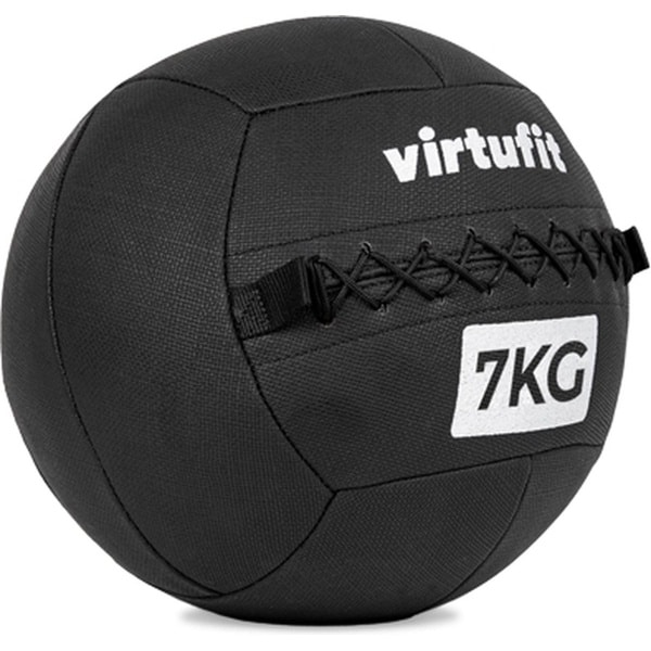 VirtuFit Wall Ball Pro - 7 kg - Fitness - Gewichtsbal - Zwart - Gewichtsbal - Krachtbal - Trainingsbal - Wall Ball - Medicijn Bal - Krachttraining - Functionele Training