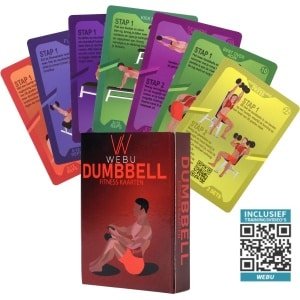 WEBU 55 Dumbbell Workout Kaarten - Fitness - Crossfit - Thuis Sporten - Krachttraining - Incl professionele trainingsvideo's