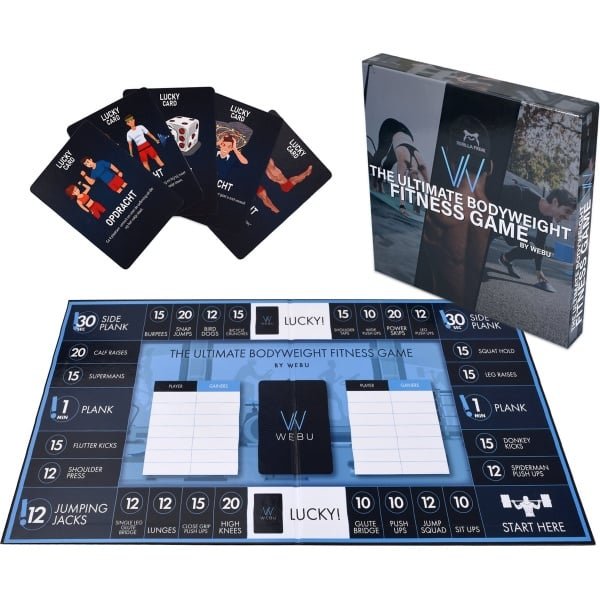 WEBU The Ultimate Fitness Game | Incl. Professionele Video's - Fitness Bordspel - Crossfit - Thuis Sporten - Personal Trainers - Fitness - Gezelschapsspel