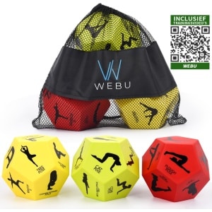 WEBU Yoga Dobbelstenen - Meditatie - Workout - Yoga Bal - Yoga Pilates - Thuis Sporten - Fitness - Crossfit - Yoga mat - Incl. GRATIS Professionele video's