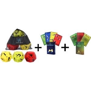 WEBU Yoga Dobbelstenen + Yoga Trainingskaarten + Bodyweight Workout Kaarten - Meditatie - Bal / Pilates - Thuis Sporten - Fitness - Crossfit - Yogamat - Incl. GRATIS Professionele video's