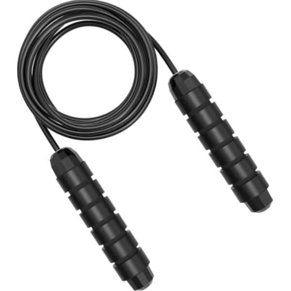 WM Sports Springtouw verzwaard - Touwtje springen - Rope skipping - Jump rope - Speedrope - Verstelbaar - Voor volwassenen en kinderen - Sport springtouw - Fitness, crossfit en boksen - Staaldraad - Foam handvaten - Lengte 280 cm - Zwart