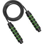 WM Sports Springtouw verzwaard - Touwtje springen - Rope skipping - Jump rope - Speedrope - Verstelbaar - Voor volwassenen en kinderen - Sport springtouw - Fitness, crossfit en boksen - Staaldraad - Foam handvaten - Lengte 280 cm - Zwart en groen