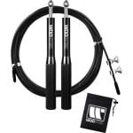 WODster - Professioneel Sport Springtouw - Verstelbaar Speedrope Jump Rope - Crossfit & Fitness - Zwart - Ultieme Gebruikscomfort