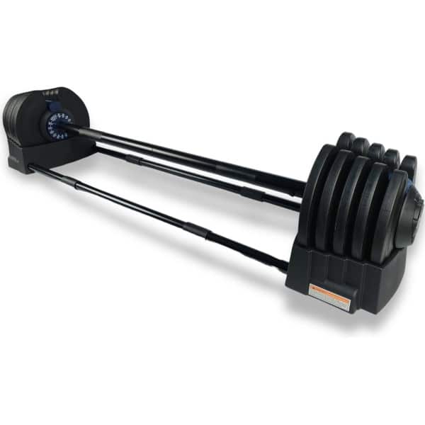 WOLV Verstelbare Barbell van 2.5KG tot 41KG - Halterstang Omvormbaar naar 40KG Adjustable Dumbbell - Vervangt 32 Gewichten Halterschijven met Halterstang Set - 16 Standen - Ideaal voor Home Gym Krachttraining - Zwart