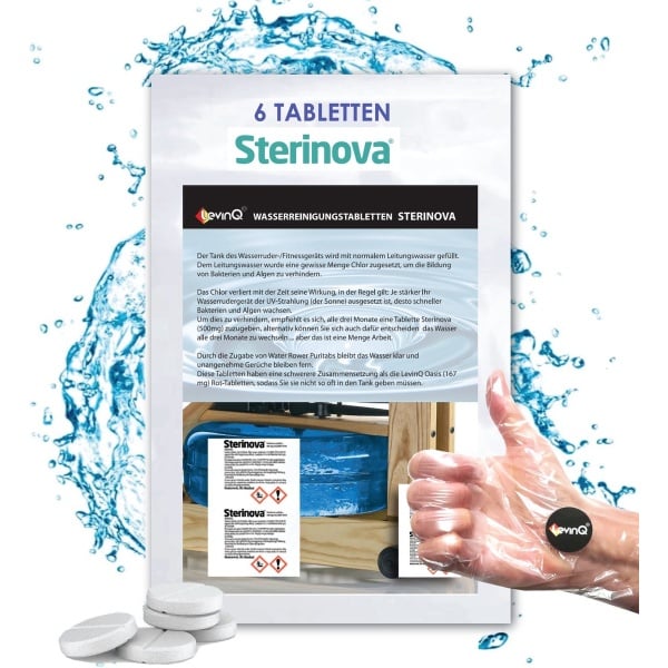 Water Roeitrainer Sterinova Tabletten Puritabs Extra Geconcentreerd + LevinQ® Handschoenen