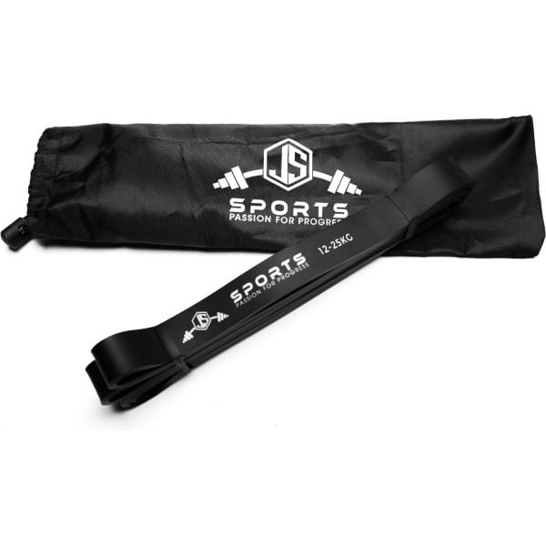 Weerstandsband 12-25 kg - Zwart - Ideaal Voor Pull-Ups, CrossFit & Calisthenics- Krachttraining & Fitness - 100% Latex - Inclusief Opbergtasje