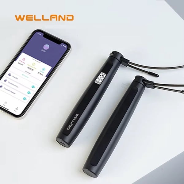 Welland Slim Springtouw - Digitaal & Draadloos - Smart Springtouw met Teller - Voor Cardio & Workouts - Connect met smartphone