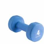 Wonder Core Dumbbell Neopreen Hexagon, Gewichten Halter - Blauw - 1x 4 KG - Workout Fitness Krachttraining accessoires