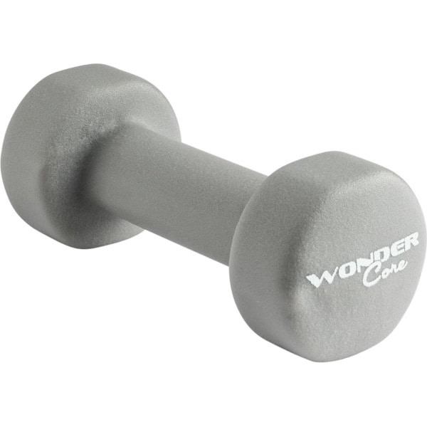 Wonder Core Dumbbell Neopreen Hexagon, Gewichten Halter - Grijs - 1x 2 KG - Workout Fitness Krachttraining accessoires