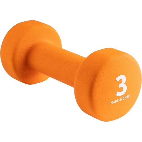 Wonder Core Dumbbell Neopreen Hexagon, Gewichten Halter - Oranje - 1x 3 KG - Workout Fitness Krachttraining accessoires