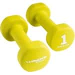 Wonder Core Dumbbell Neopreen Hexagon, Gewichten Halter Set - Groen - 2x 1 KG - Halters Workout Fitness Krachttraining accessoires