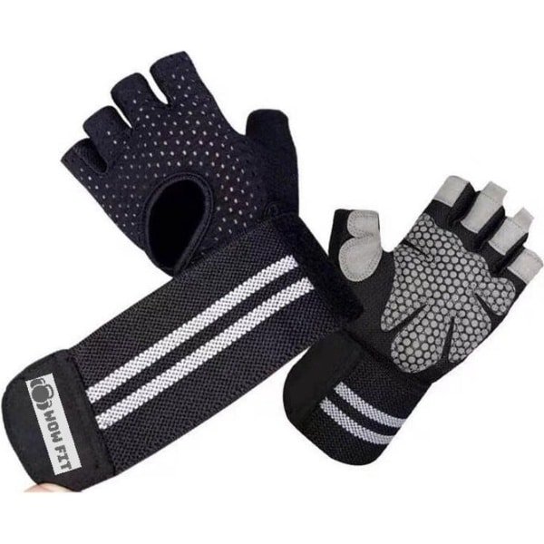 Wow Fit Sport en Fitness handschoenen Large Zwart|fitness handschoenen |Sport handschoenen |Grip Gloves |Fitnesshandschoenen| Crossfit | Krachttraining |Dames en Heren |Unisex handschoenen
