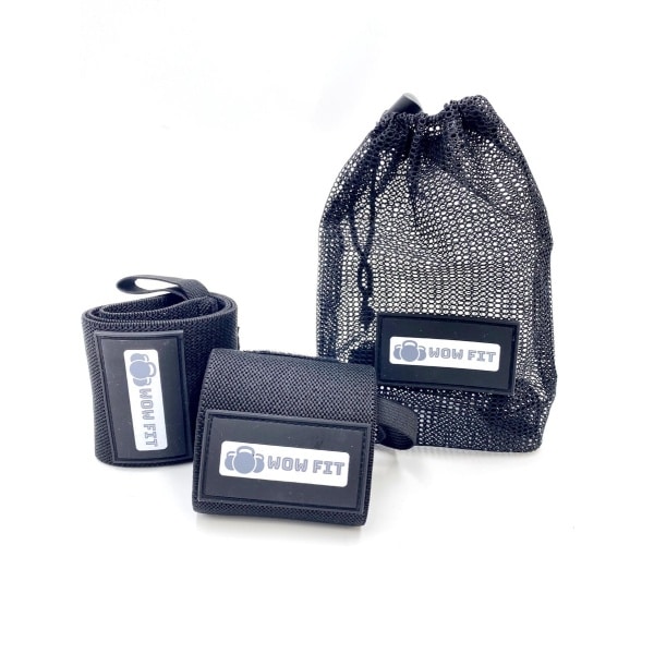 Wow Fit Wrist Wraps Zwart | 2 stuks | Wrist Wraps geschikt voor Fitness, Crossfit en Krachttraining | Wrist Wraps voor Heren en Dames |Wrist straps | Sporten | Fitness | Weightlifting |Polsband | Ondersteuning