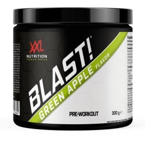 XXL Nutrition - Blast! Pre Workout - Citruline Malaat, Beta-Alanine, Taurine, Arganine AKG & Cafeïne - Pre Workout Energy Drink Supplement Krachttraining - Green Apple - 300 Gram