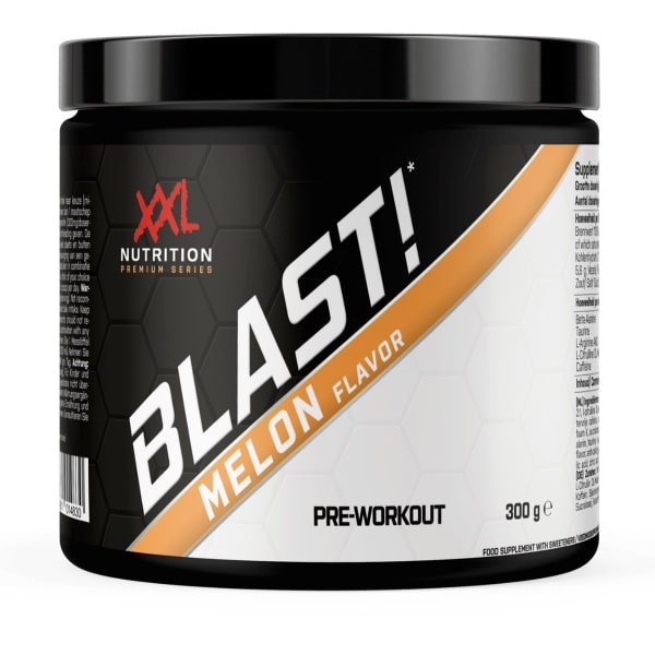 XXL Nutrition - Blast! Pre Workout - Citruline Malaat, Beta-Alanine, Taurine, Arganine AKG & Cafeïne - Pre Workout Energy Drink Supplement Krachttraining - Melon - 300 Gram