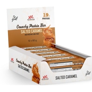 XXL Nutrition - Crunchy Protein Bar - Eiwitreep, Proteïne Reep, Fitness Snack - 12 Pack - Salted Caramel