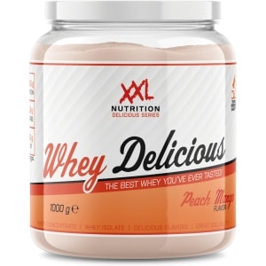 XXL Nutrition - Whey Delicious - Perzik Mango - Wei Eiwitpoeder met BCAA & Glutamine, Proteïne poeder, Eiwit shake, Whey Protein - 1000 gram