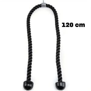 XXL Triceps Touw 120 cm - Extra Lang Fitness Touw voor Tricep Extensions, Face Pulls & Krachttraining - Geschikt voor Kabelmachines & Home Gym