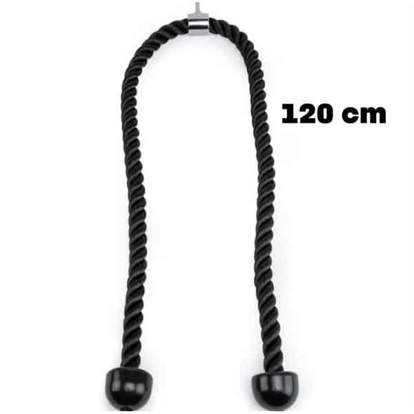 XXL Triceps Touw 120 cm - Extra Lang Fitness Touw voor Tricep Extensions, Face Pulls & Krachttraining - Geschikt voor Kabelmachines & Home Gym