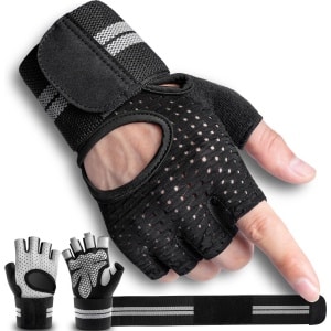 YYchan Fitnesshandschoenen - Sport & Fitness Handschoenen Dames & Heren - Krachttraining Artikelen - Gym & CrossFit Training - Grijs & Zwart - Gloves voor meer grip en bescherming tegen blaren & eelt - Maat XL