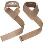 ZEUZ 2 Stuks Lifting Straps voor Fitness, CrossFit, Powerlifting, Gewichtheffen & Krachttraining - Sport Wrist Wraps - Beige