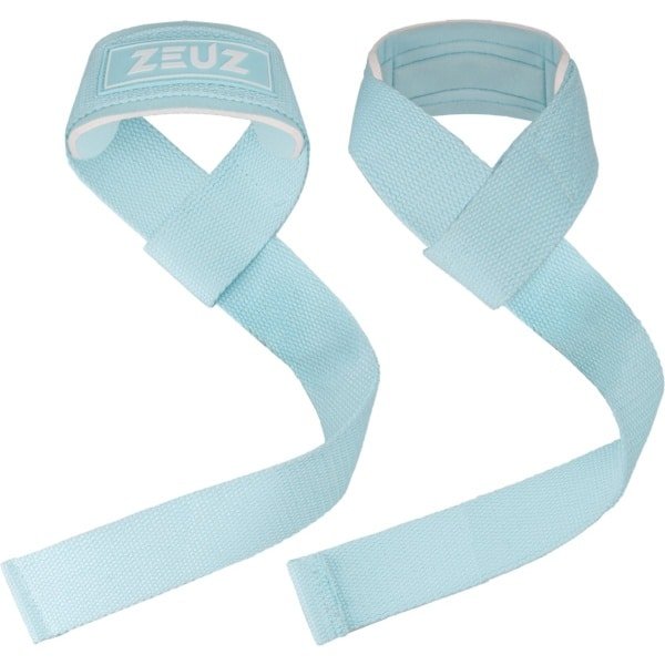 ZEUZ 2 Stuks Lifting Straps voor Fitness, CrossFit, Powerlifting, Gewichtheffen & Krachttraining - Sport Wrist Wraps - Blauw