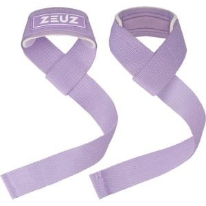 ZEUZ 2 Stuks Lifting Straps voor Fitness, CrossFit, Powerlifting, Gewichtheffen & Krachttraining - Sport Wrist Wraps - Paars