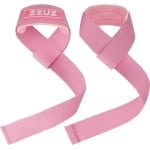 ZEUZ 2 Stuks Lifting Straps voor Fitness, CrossFit, Powerlifting, Gewichtheffen & Krachttraining - Sport Wrist Wraps - Roze