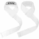 ZEUZ 2 Stuks Lifting Straps voor Fitness, CrossFit, Powerlifting, Gewichtheffen & Krachttraining - Sport Wrist Wraps - Wit & Zwart