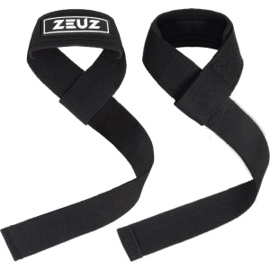 ZEUZ 2 Stuks Lifting Straps voor Fitness, CrossFit, Powerlifting, Gewichtheffen & Krachttraining - Sport Wrist Wraps - Zwart