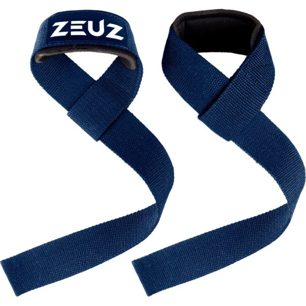 ZEUZ 2 Stuks Lifting & Weightlifting Straps voor Fitness & CrossFit Krachttraining - Sport Wraps - Gewichichtheffen, Deadlift & Snatch - Blauw