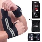 ZEUZ 2 Stuks Polsband voor Fitness & CrossFit - Wrist wraps - Krachttraining - Polsbrace - Grijs & Zwart
