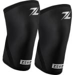 ZEUZ 2 Stuks Powerlifting Knie Brace voor CrossFit, Gewichtheffen & Fitness - Knee Sleeves - Knieband Braces Lang - 7 mm - Zwart & Zilver - Maat XXL