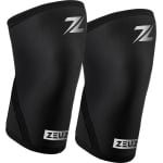 ZEUZ 2 Stuks Powerlifting Knie Brace voor CrossFit, Gewichtheffen & Fitness - Knee Sleeves - Knieband Braces Lang - 7 mm - Zwart & Zilver - Maat XL