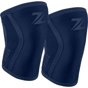 ZEUZ 2 Stuks Premium Knie Brace voor Fitness, CrossFit & Sporten - Knieband Braces - 7 mm - Marineblauw - Maat XS