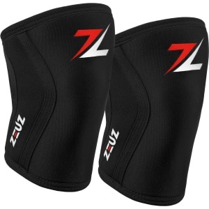 ZEUZ 2 Stuks Premium Knie Brace voor Fitness, CrossFit & Sporten - Knieband - Braces - 7 mm - Zwart, Rood & Wit - Maat S