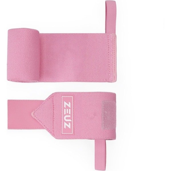 ZEUZ 2 Stuks Wrist Wraps voor Fitness & CrossFit - Polsband voor Links & Rechts - Krachttraining - Polsbrace - Roze
