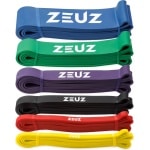 ZEUZ 6 Stuks Weerstandsbanden Elastieken Set voor Fitness & CrossFit - Resistance Stretch Power Bands voor Pull Ups, Krachttraining & Stretching - Elastiek - Geel, Rood, Zwart, Paars, Groen & Blauw