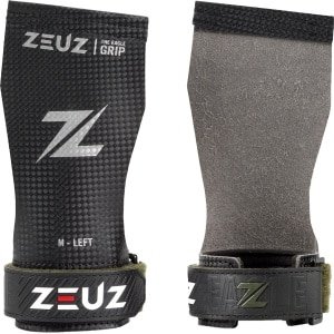 ZEUZ Fingerless Grips voor Fitness, CrossFit, Turnen & Gymnastics - Sport Handschoenen - Zwart - Eagle Carbon - Maat M