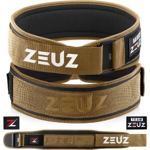 ZEUZ Gewichthefriem voor Fitness & CrossFit - Olympic Lifting belt - Gewichtheffen - Brace - Maat L - Beige