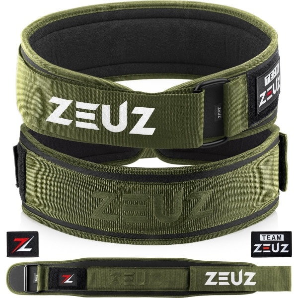 ZEUZ Gewichthefriem voor Fitness & CrossFit - Olympic Lifting belt - Gewichtheffen - Brace - Maat L - Groen